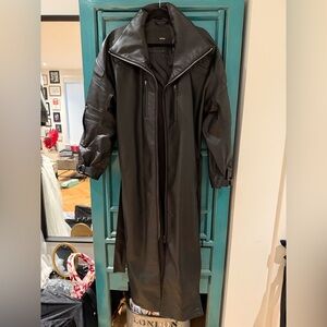 Khy. Small. Black. Vegan leather trench.